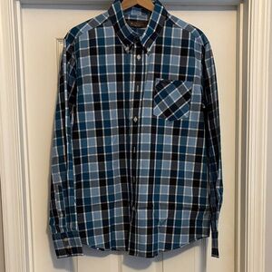 Ben Sherman Navy and Light Blue Plaid Shirt